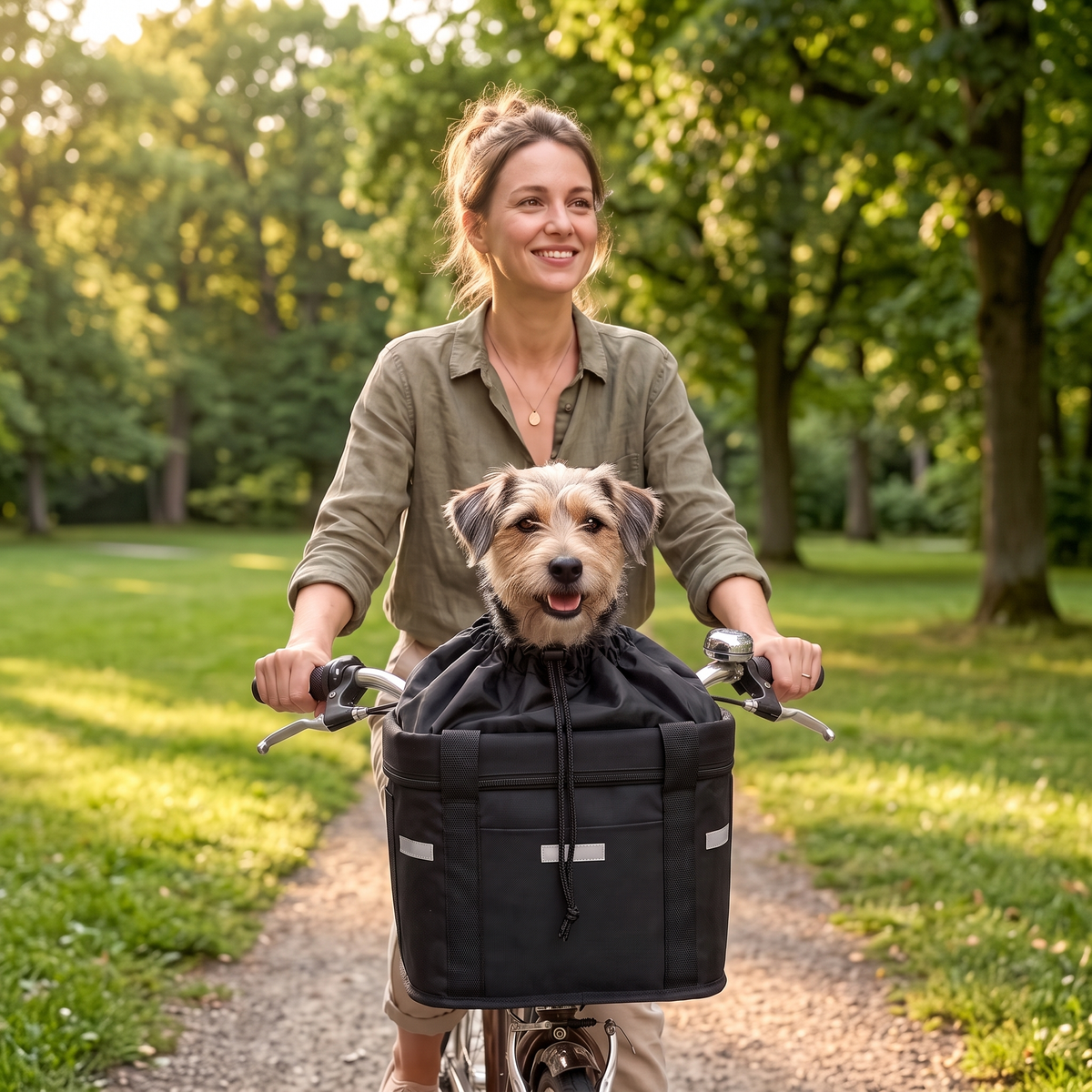 Panier Vélo Chien (Jusqu'à 8kg) - Fixation Guidon Sécurisée