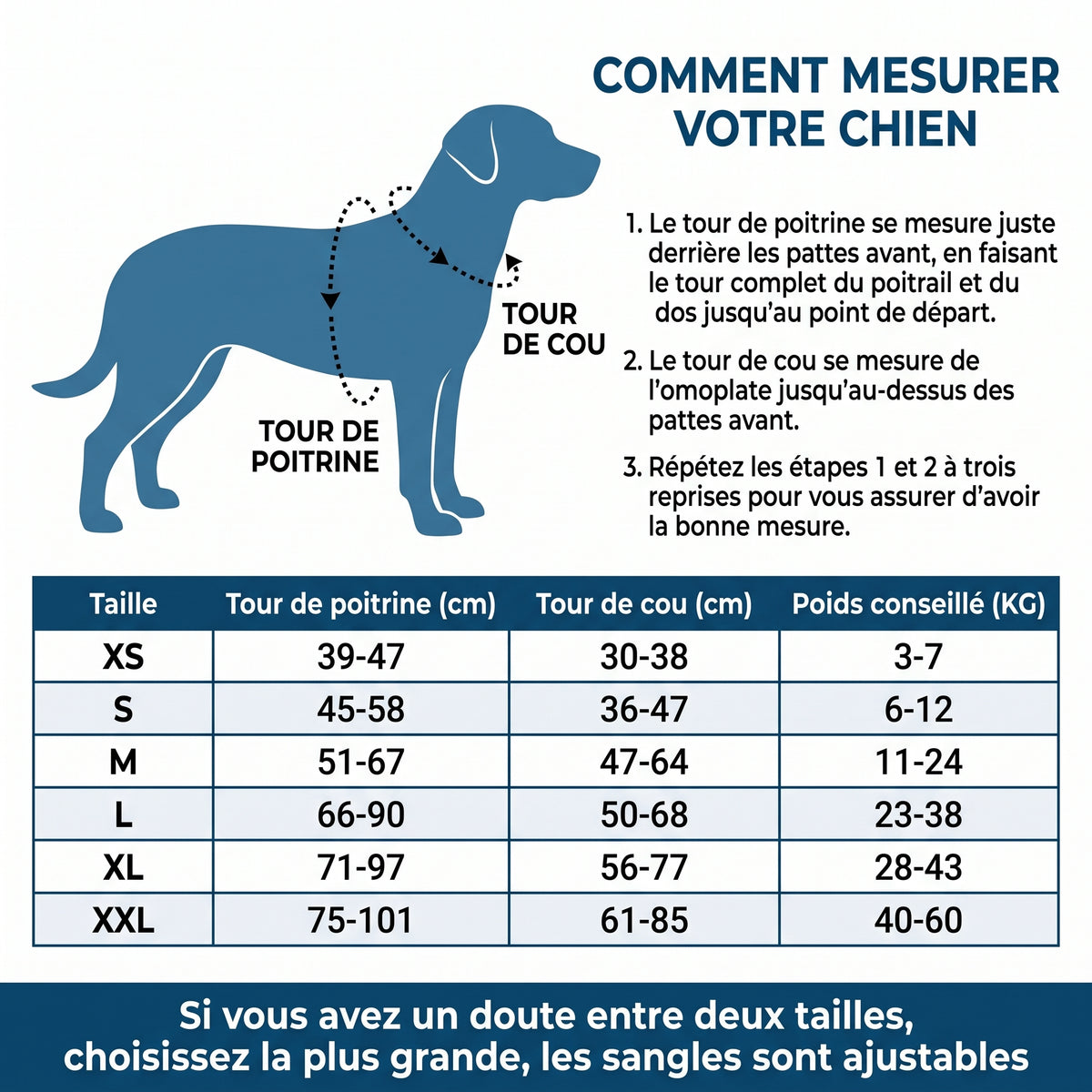 Harnais Chien Anti-Traction Personnalisé - Anneaux Métal, Réfléchissant