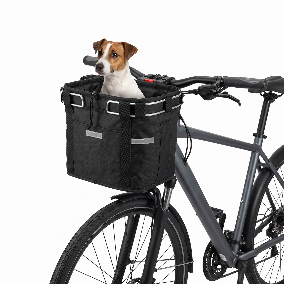 Panier Vélo Chien (Jusqu'à 8kg) - Fixation Guidon Sécurisée