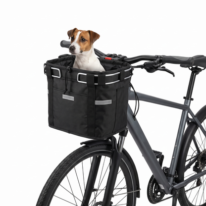 Panier Vélo Chien (Jusqu'à 8kg) - Fixation Guidon Sécurisée