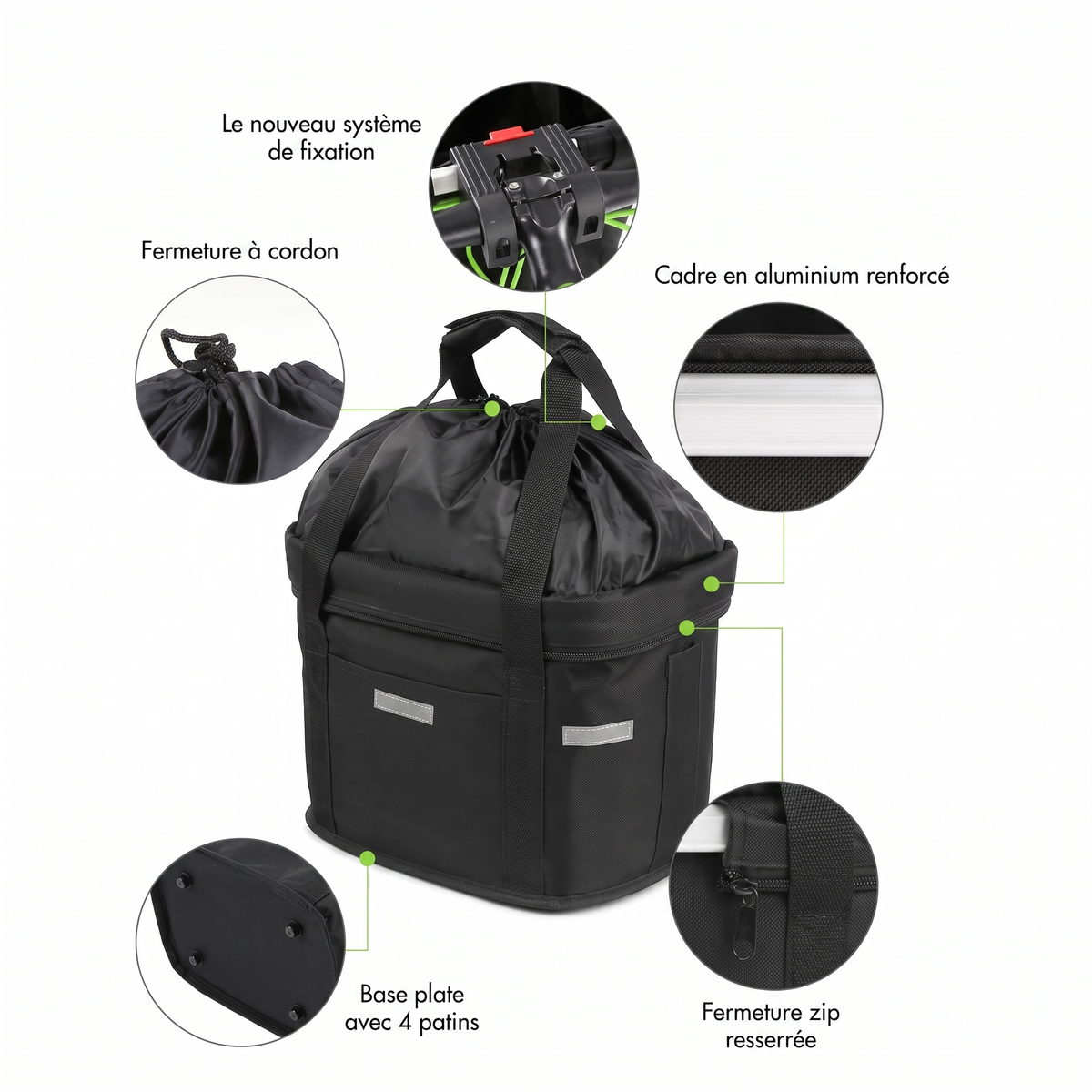 Panier Vélo Chien (Jusqu'à 8kg) - Fixation Guidon Sécurisée