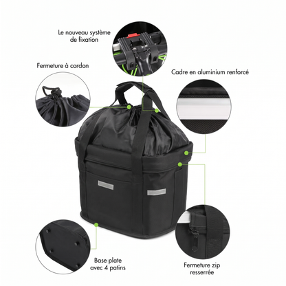Panier Vélo Chien (Jusqu'à 8kg) - Fixation Guidon Sécurisée