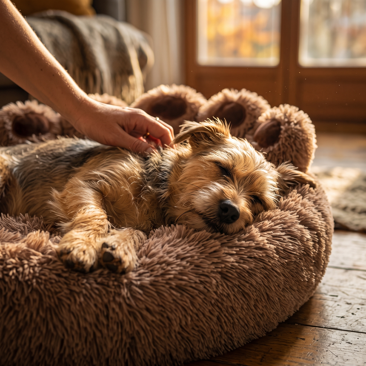 Panier Chien Forme de Patte - Coussin Douillet, 4 Tailles - Maison Roam