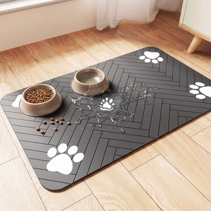 Tapis Absorbant Gamelle Chien - Antidérapant, Séchage Rapide - Maison Roam