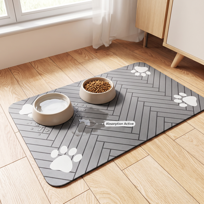 Tapis Absorbant Gamelle Chien - Antidérapant, Séchage Rapide - Maison Roam
